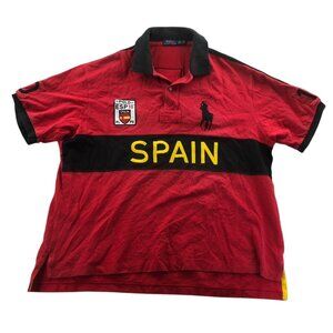 Polo Ralph Lauren Mens Polo Shirt 2XB Red Spain ESP10 Short Sleeve Rugby Style